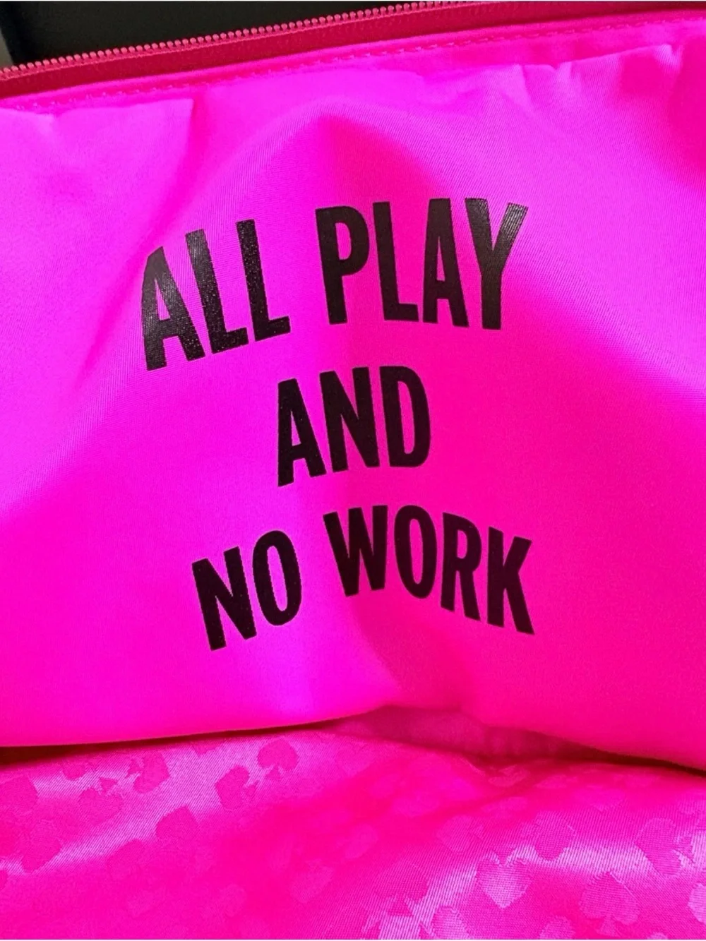 kate spade Hot Pink Packable Tote with Cream-Trim Straps NWOT